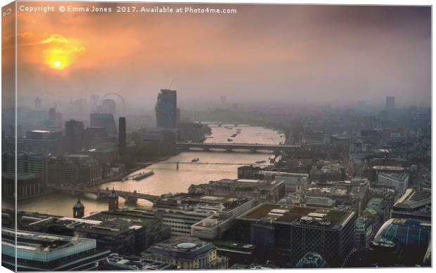 The Mists of a London Sunset Canvas Print by E J T Photography