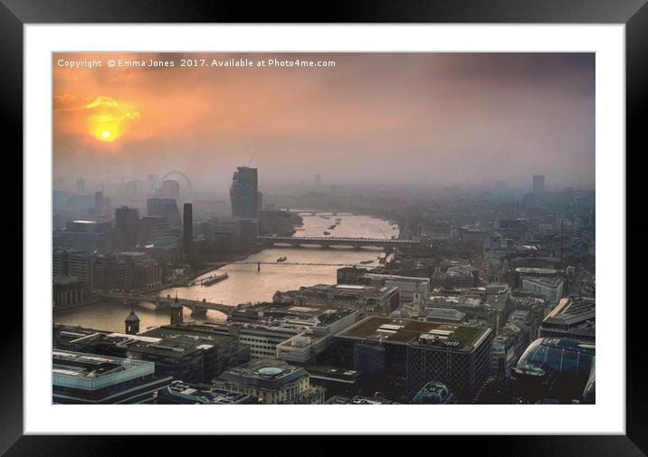 The Mists of a London Sunset Framed Mounted Print by E J T Photography