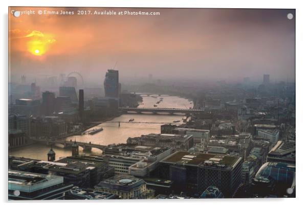 The Mists of a London Sunset Acrylic by E J T Photography