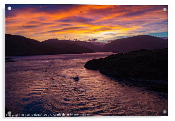 Highland sunrise Acrylic by Tom Dolezal