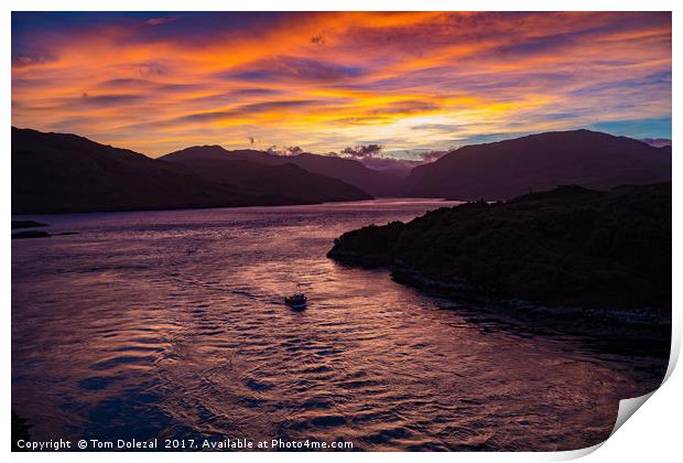 Highland sunrise Print by Tom Dolezal