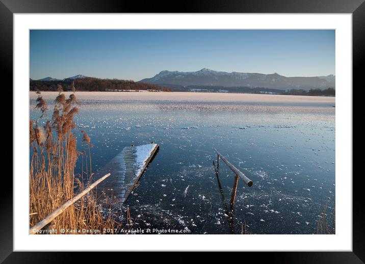 Dusk Light on Frozen Lake Rieg Framed Mounted Print by Kasia Design