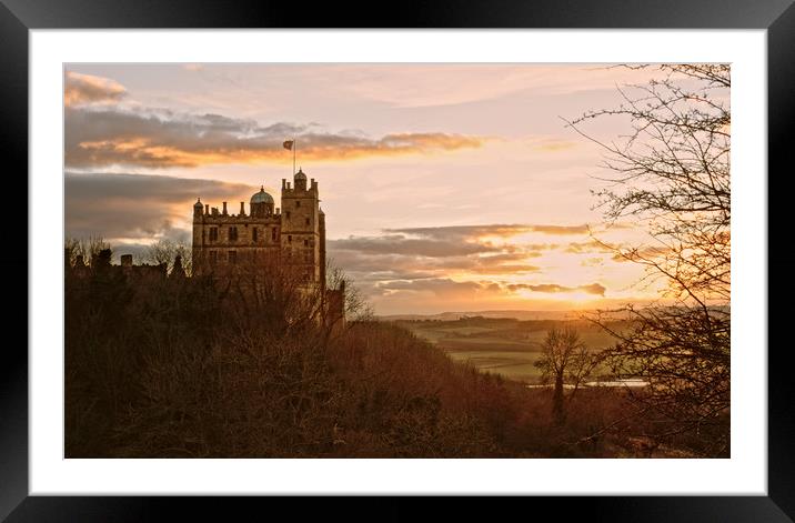 Bolsover Castle Winter Sunset Framed Mounted Print by Michael Milnes