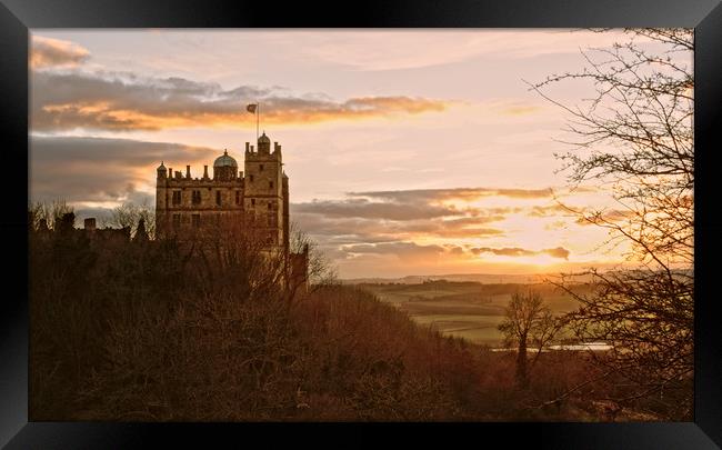 Bolsover Castle Winter Sunset Framed Print by Michael Milnes