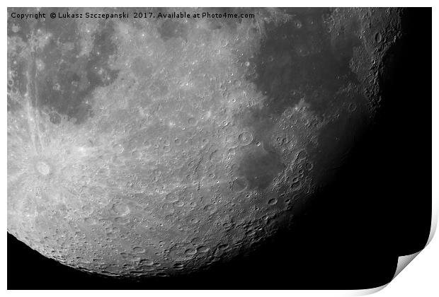 Close-up of the Moon surface Print by Łukasz Szczepański