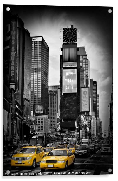NEW YORK CITY Times Square | colorkey Acrylic by Melanie Viola