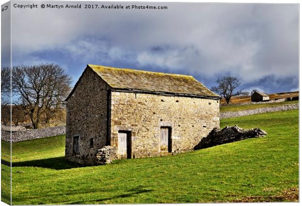 Yorkshire Dales Stone Barn Canvas Print by Martyn Arnold