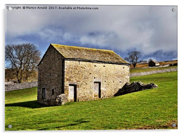 Yorkshire Dales Stone Barn Acrylic by Martyn Arnold