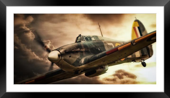 Hurricane Fighter Framed Mounted Print by J Biggadike