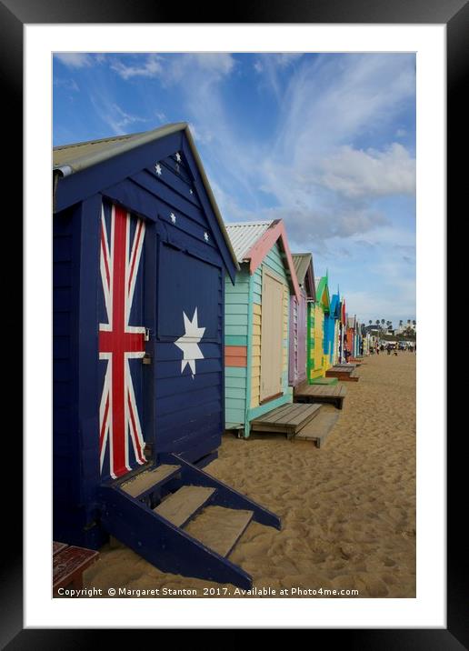 Brighton bathing boxes - Melbourne, Australia.  Framed Mounted Print by Margaret Stanton
