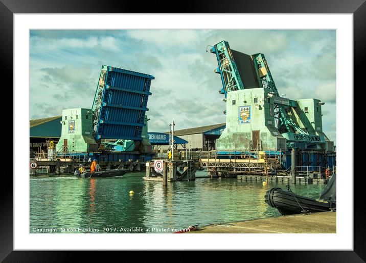 Poole Harbour Bridge  Framed Mounted Print by Rob Hawkins