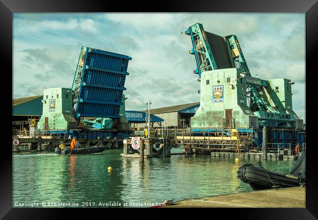 Poole Harbour Bridge  Framed Print by Rob Hawkins