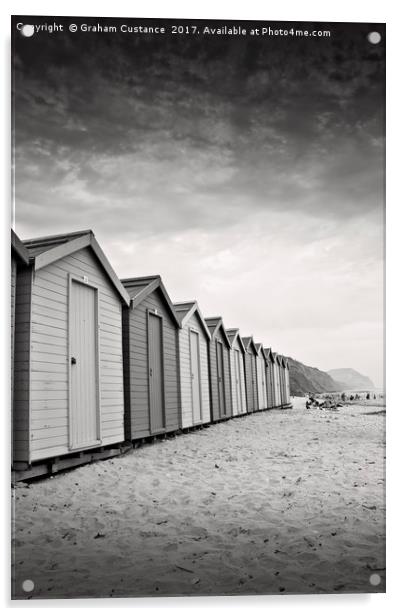 Charmouth Beach Huts Acrylic by Graham Custance