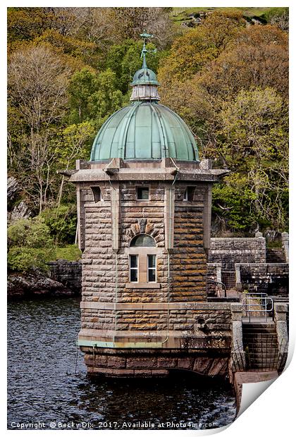 Elan Valley Reservoir 1. Print by Becky Dix