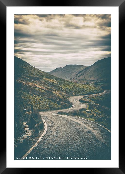 Long and Winding Road. Framed Mounted Print by Becky Dix