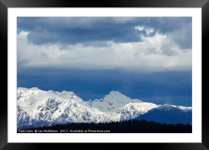 Fresh snow on the Kamnik Alps Framed Mounted Print by Ian Middleton