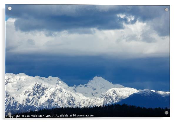 Fresh snow on the Kamnik Alps Acrylic by Ian Middleton