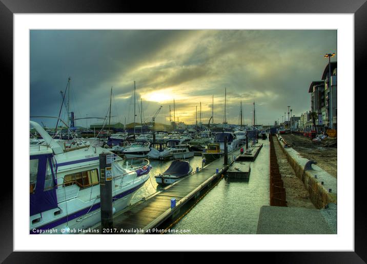 Poole Harbour Twylight  Framed Mounted Print by Rob Hawkins
