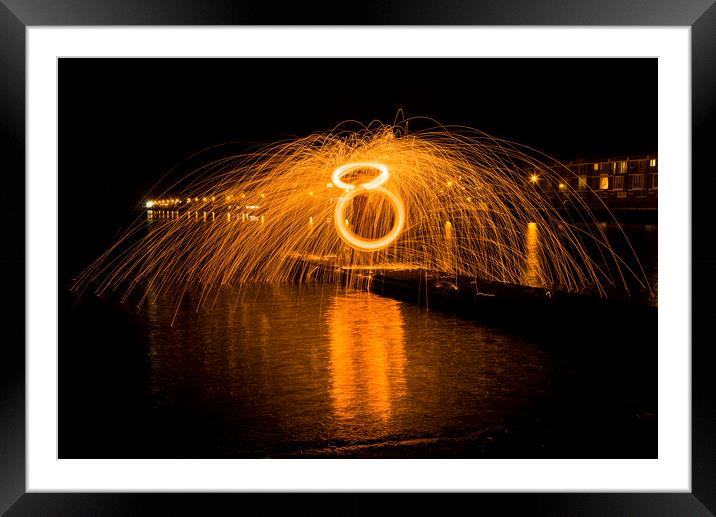 Wire Wool Spinning  Framed Mounted Print by David Chennell