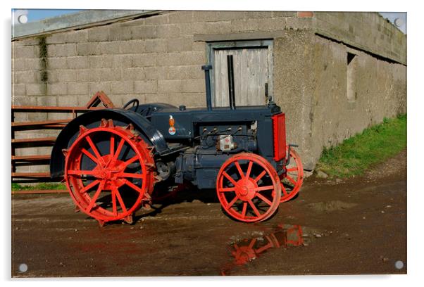 Case vintage tractor Acrylic by Alan Barnes