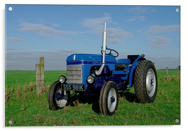 Leyland 154 vintage tractor Acrylic by Alan Barnes