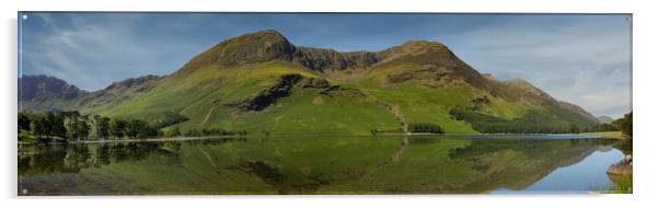 Buttermere panorama lake district Acrylic by Eddie John
