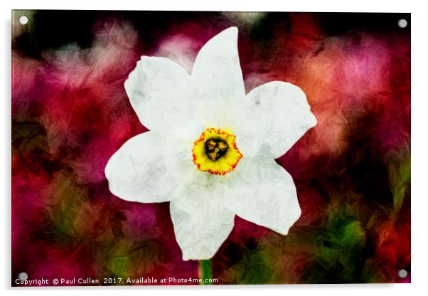 Textured Daffodil. Acrylic by Paul Cullen
