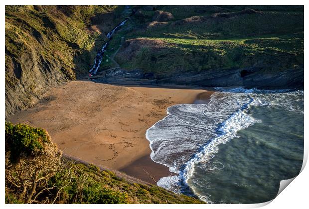 Mwnt Beach in Spring, Ceredigion, Wales, UK Print by Mark Llewellyn