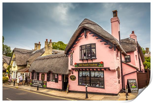 Old Thatched Teashop Print by Wight Landscapes