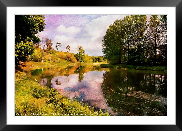 Teviot River near Kelso. Framed Mounted Print by Paul Cullen
