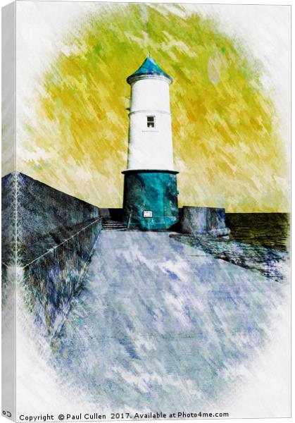 Berwick Lighthouse as Graphic Art. Canvas Print by Paul Cullen