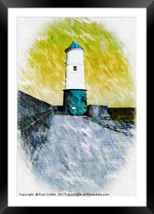 Berwick Lighthouse as Graphic Art. Framed Mounted Print by Paul Cullen