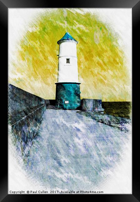 Berwick Lighthouse as Graphic Art. Framed Print by Paul Cullen