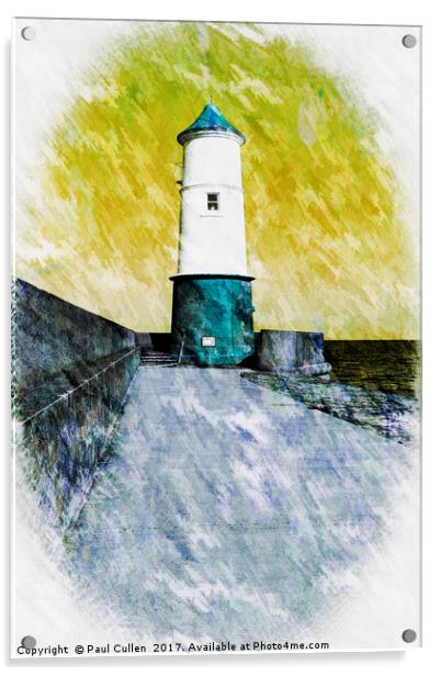 Berwick Lighthouse as Graphic Art. Acrylic by Paul Cullen
