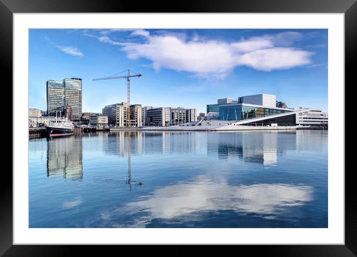Oslo Waterfront Framed Mounted Print by Valerie Paterson