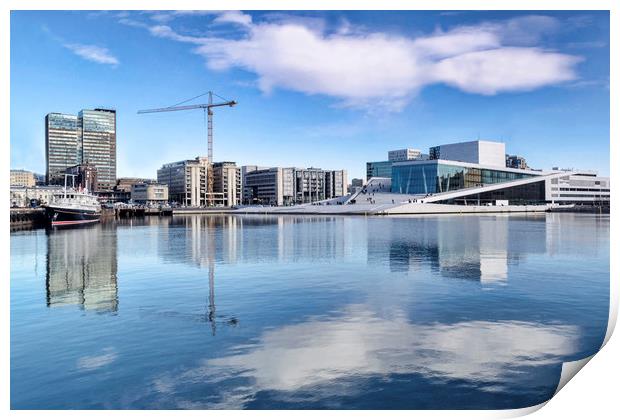 Oslo Waterfront Print by Valerie Paterson