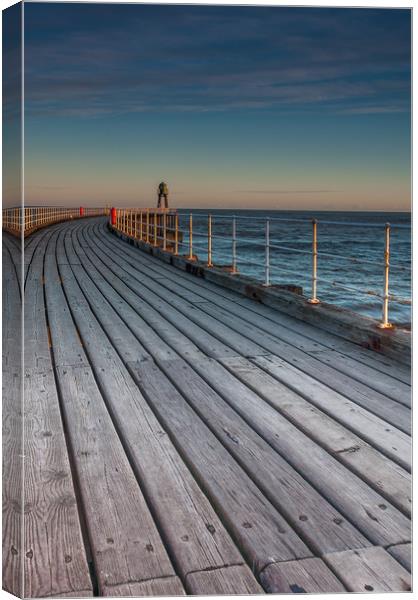 Whitby Pier Canvas Print by Paul Andrews