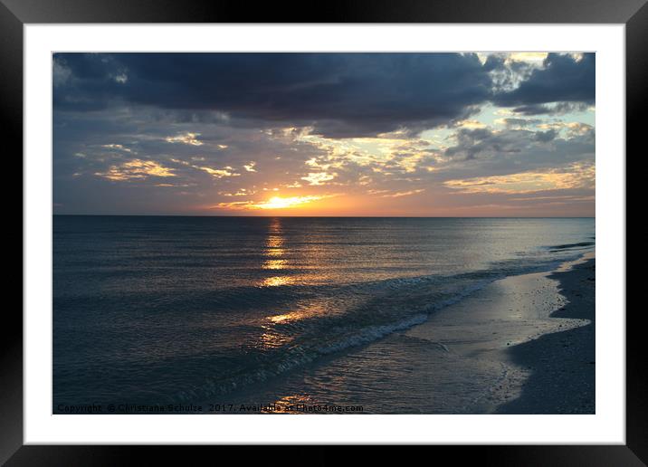 Days End Over Sanibel Island Framed Mounted Print by Christiane Schulze