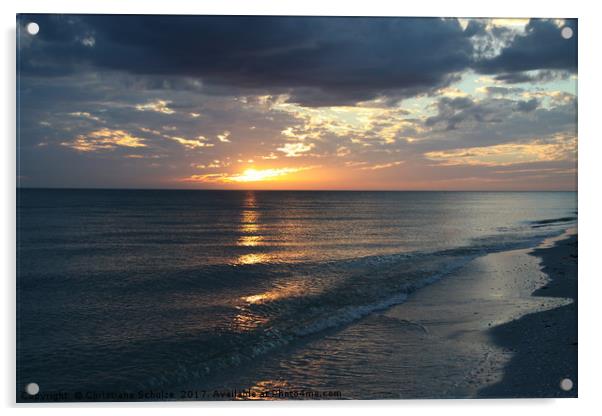 Days End Over Sanibel Island Acrylic by Christiane Schulze