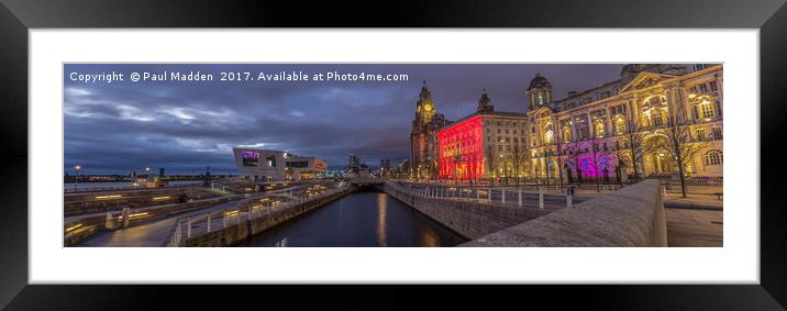 Pier Head Panorama Framed Mounted Print by Paul Madden