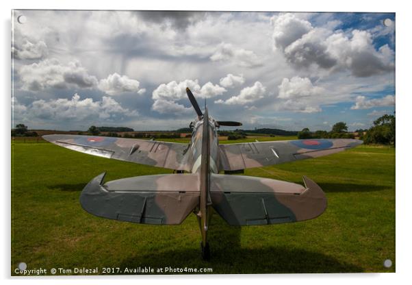 Spitfire under a Kentish sky Acrylic by Tom Dolezal