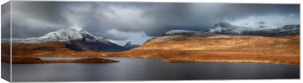 Mountain Pano from Knockan Crag Canvas Print by Grant Glendinning