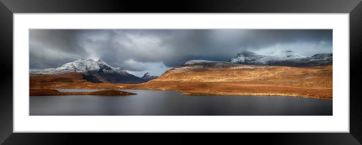 Mountain Pano from Knockan Crag Framed Mounted Print by Grant Glendinning