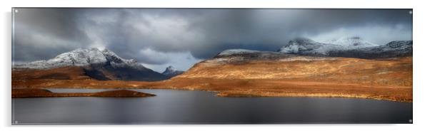 Mountain Pano from Knockan Crag Acrylic by Grant Glendinning