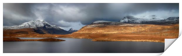 Mountain Pano from Knockan Crag Print by Grant Glendinning
