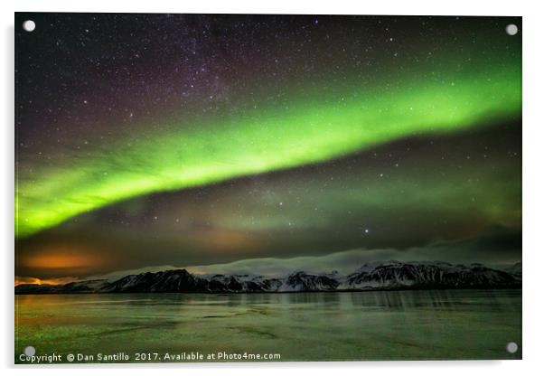 Aurora Borealis in Snæfellsnes, Iceland Acrylic by Dan Santillo