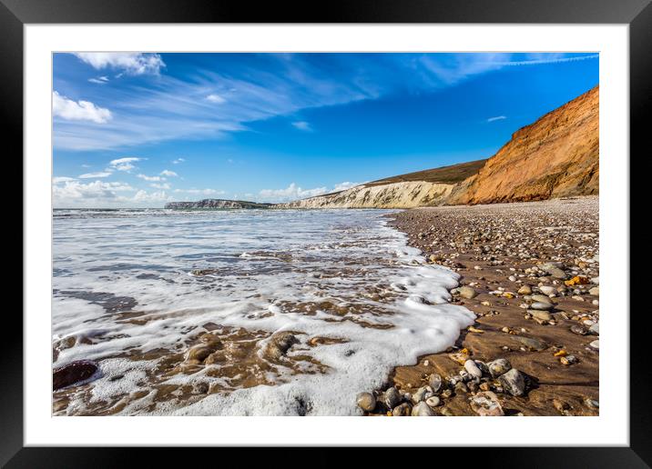Compton Bay Beach Isle Of Wight Framed Mounted Print by Wight Landscapes