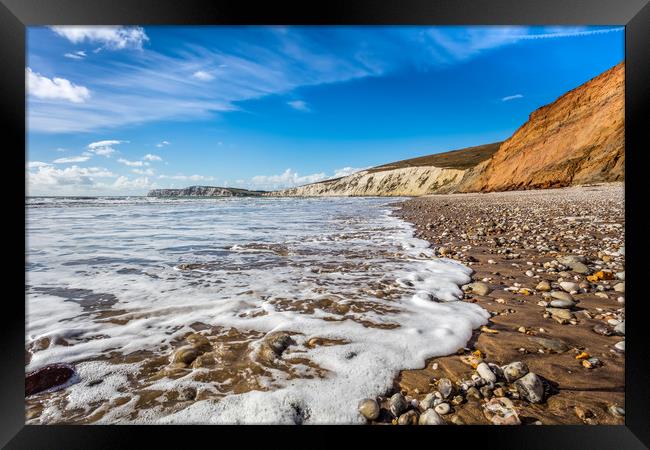 Compton Bay Beach Isle Of Wight Framed Print by Wight Landscapes