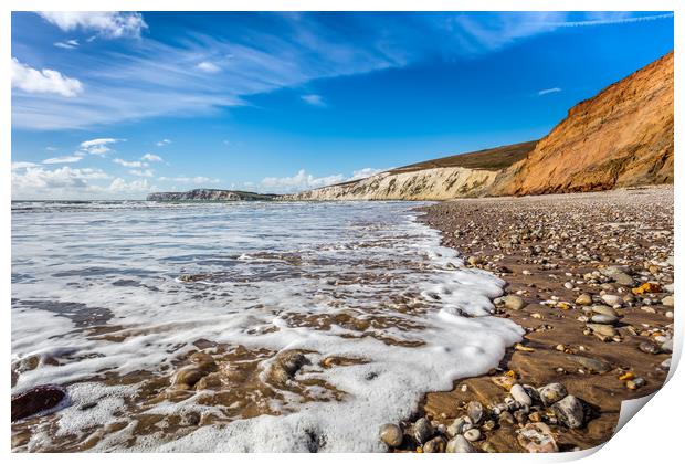 Compton Bay Beach Isle Of Wight Print by Wight Landscapes