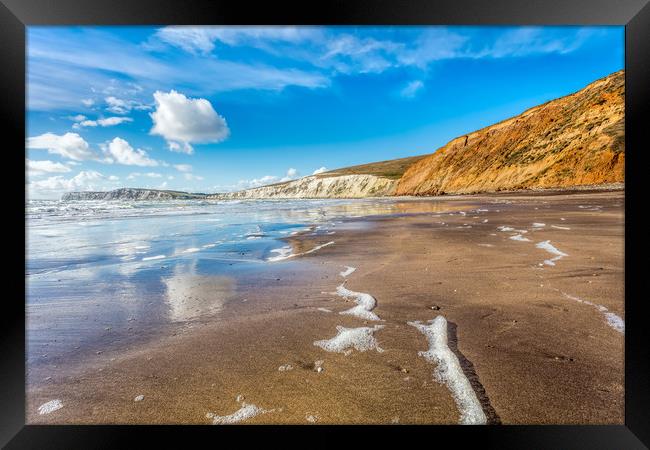 Compton Bay Summer Beach Framed Print by Wight Landscapes